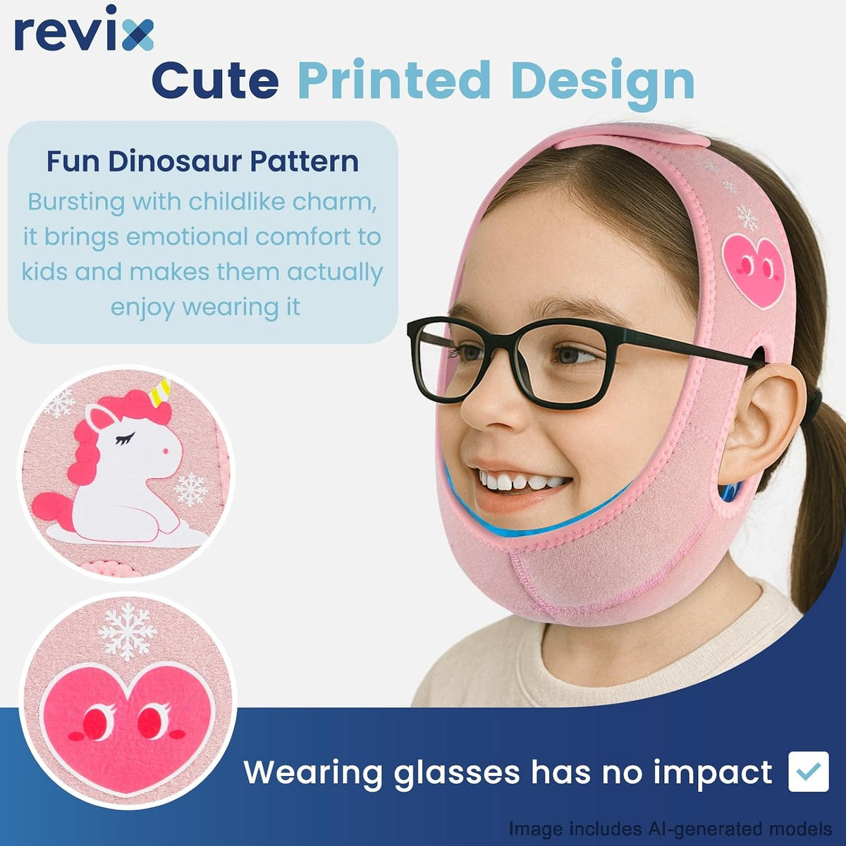 REVIX Kids Teeth Ice Pack Head Wrap for Tonsillectomy & Wisdom Teeth
