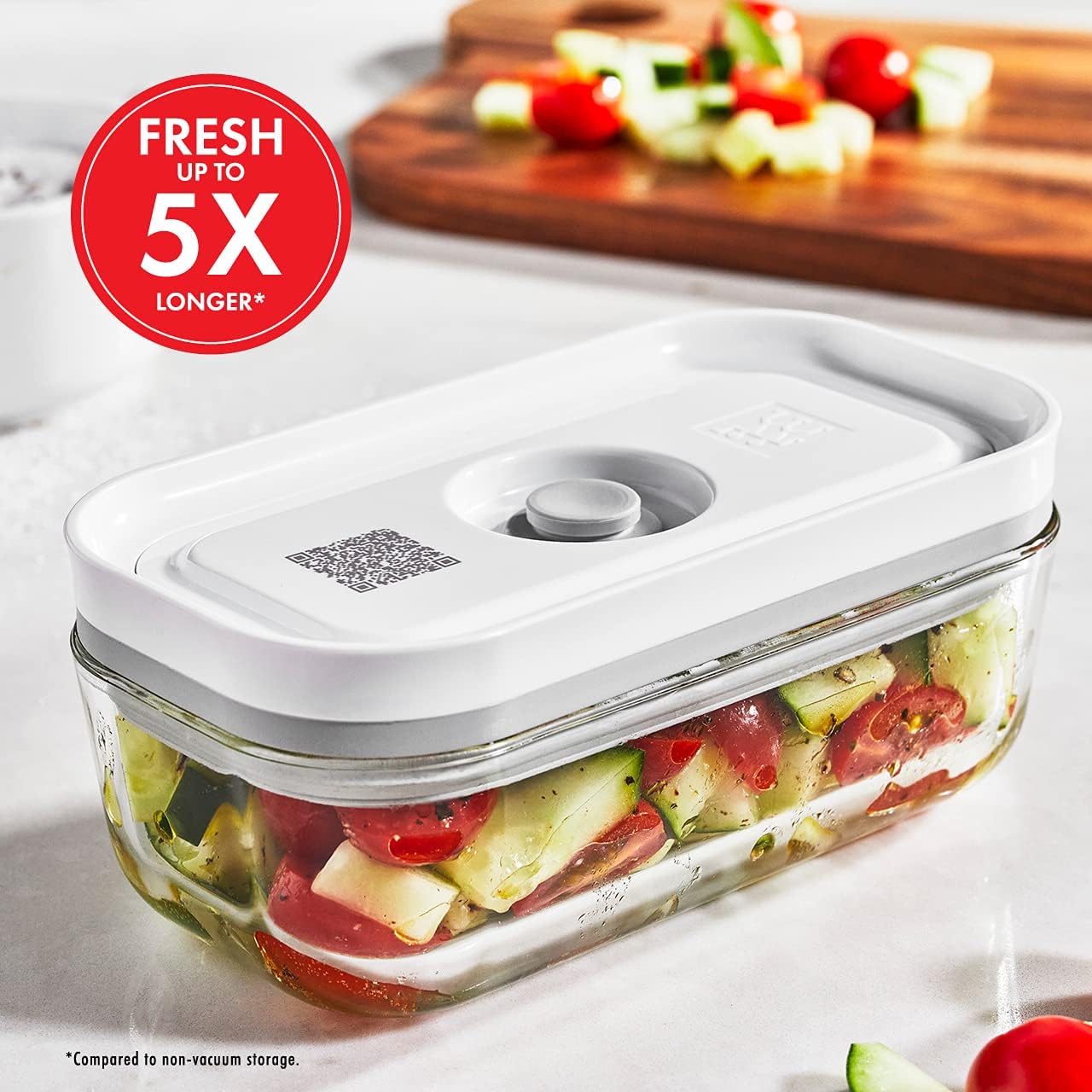 For food to stay fresh up to 5X longer, pump required (not included).