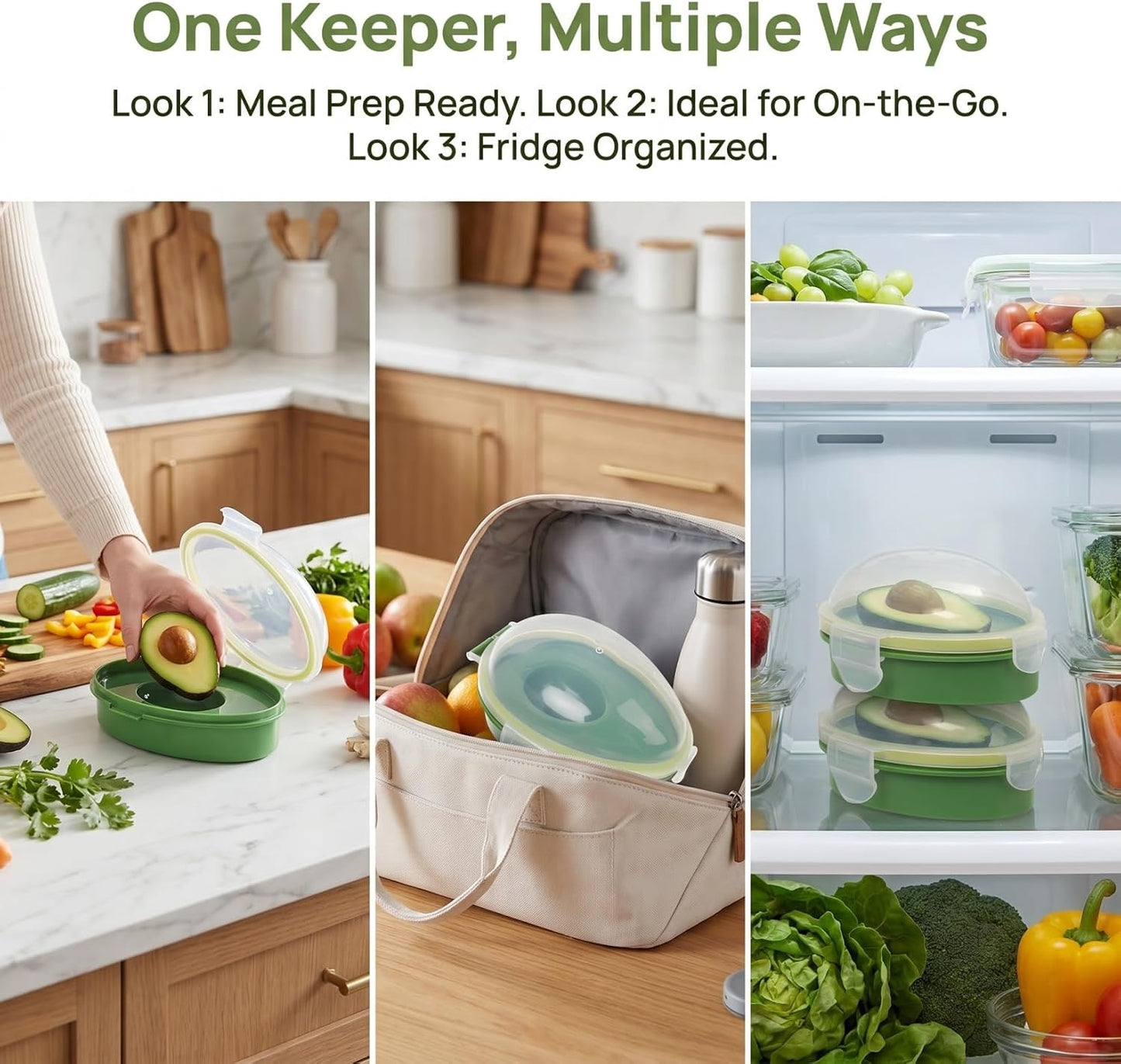 DOITOOL Avocado Keeper, Avocados Storage Container, Reusable Saver Holder, Silicone Fridge Container for Freshness, Refrigerator Vegetable Case Saver, Clear Box for Vegetarians