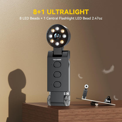 TechRise Book Light, Clip-on Reading Light for Books in Bed, Rechargeable Reading lamp, Eye-Caring with Timer, 5 Color Temps & 6 Brightness, 80+ Hrs, Perfect for Kids, Book Lovers, Black