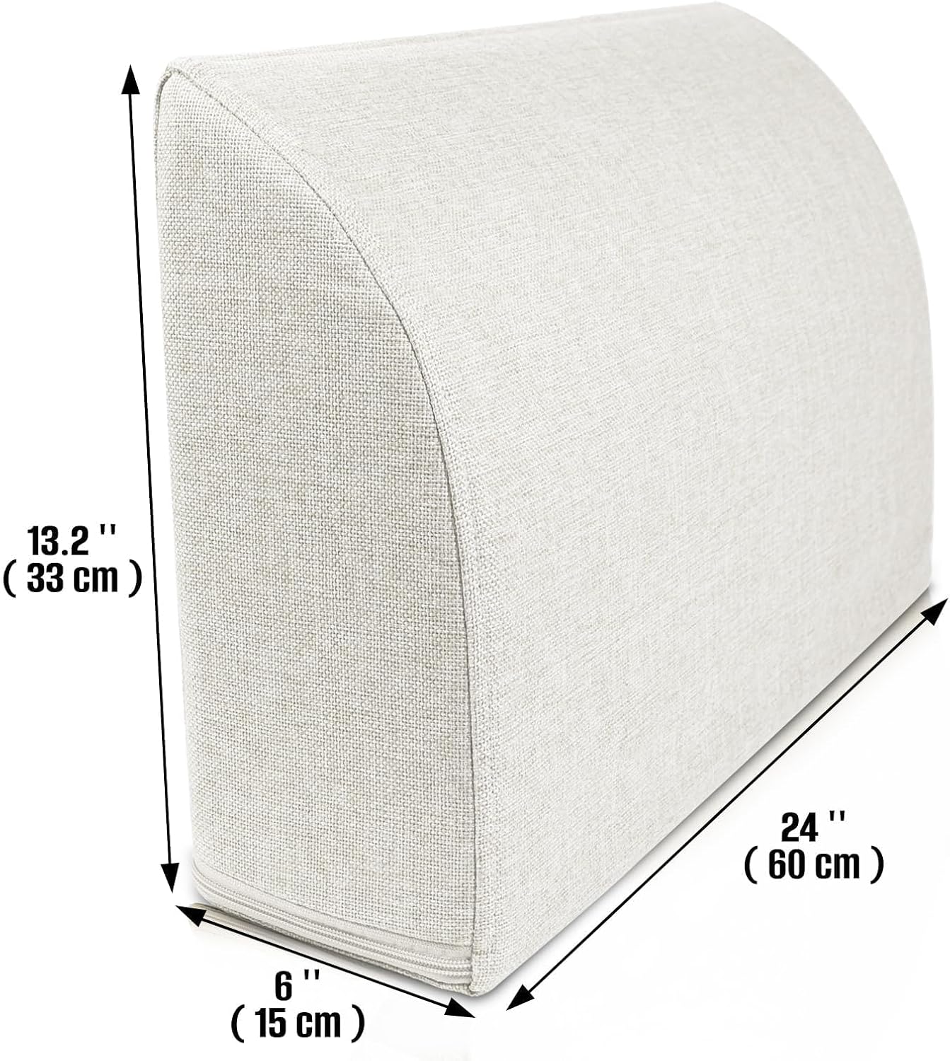 2PCS Sofa Couch Back Cushions, Backrest Support Pillow for Elderly,Extra Large Thick Lumbar Support Pillow for Home (6x24x13.2 in, Linen, Medium Grey)