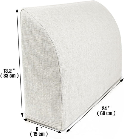 2PCS Sofa Couch Back Cushions, Backrest Support Pillow for Elderly,Extra Large Thick Lumbar Support Pillow for Home (6x24x13.2 in, Linen, Medium Grey)