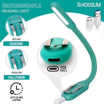 Rechargeable Book Light for Reading in Bed, 4 Color Temperatures Eye-Caring LED, Portable Clip On Reading Light with Magnetic Base, Hands-Free for Travel, Night Reading (Black)