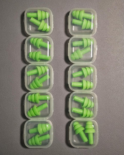 10 Pairs Noise Cancelling Ear Plugs, Premium Soft Silicone, Reusable, Waterproof, Hypoallergenic, Earplugs for Swimming, Airplanes, Concerts, Shooting, Travelling, Sleeping & Snoring (Black)
