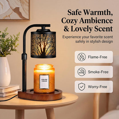 Candle Warmer Lamp with Timer & Dimmer- Electric Wax Melt Warmer with Adjustable Height for Scented Candles, Home Décor Fragrance and House Warming Birthday Gifts for Women Mom
