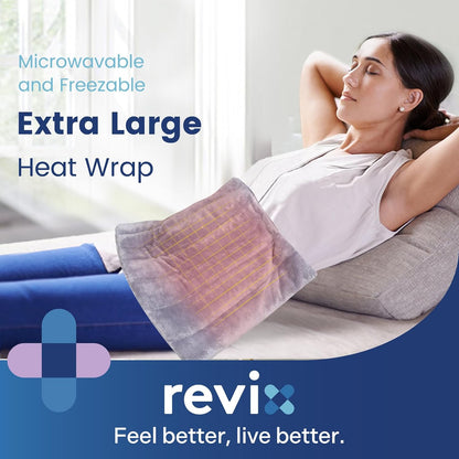 REVIX Extra Large Microwavable Heating Pad for Back, Heating Wrap, Purple