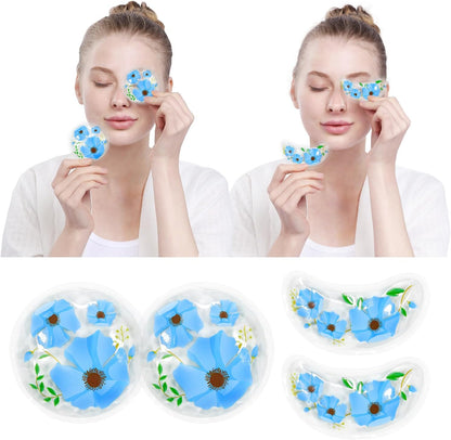 4PCS Gel Eye Ice Pack Set Reusable, Cold and Hot Compress for Eyes, Ice Pack for Eyes, Cooling Eye Pads for Eye Strain, Swelling, Redness, Dark Circles, Puffy Eyes, and Eye Recovery Surgery.
