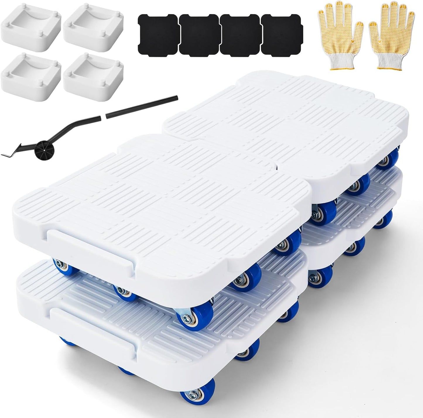 Appliance Rollers,Furniture Sliders,4 Moving Dollys Connectable | 360° Rotation Furniture Dolly Heavy Duty Furniture SlidersTool Set Moving Refrigerator Sliders Sofa Moving Sliders