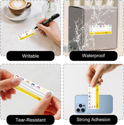 500 PCS Restaurant Quality Shelf Life Food Rotation Labels Vinyl | Removable Freezer Stickers with Collection Date, 2.8 × 1.2 Inches, Oil-Proof, Self Adhesive, Writable Tape,for Home, Kitche