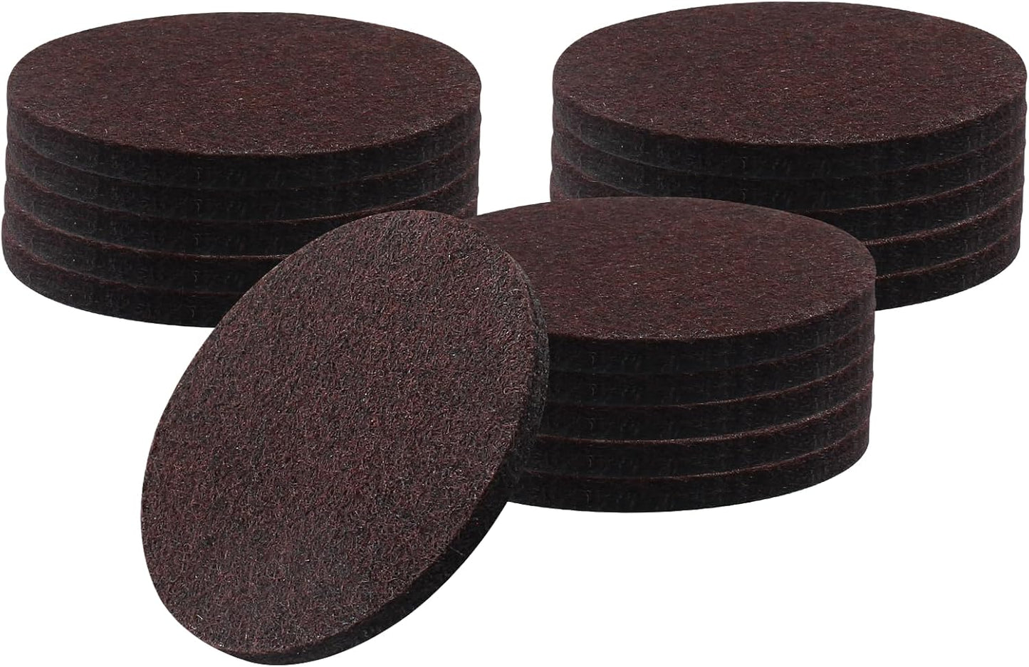 48 Pcs 1-1/2"/38mm Felt Furniture Pads Brown Round | Self Adhesive, 5mm Thick, Anti Scratch Floor Protectors, For Furniture Feet Chair Legs