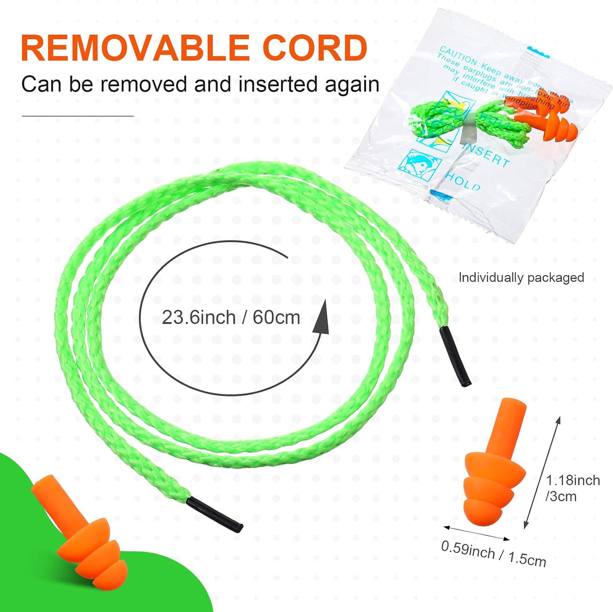 Tondiamo 200 Pairs Ear Plug Bulk with Cord Reusable Silicone, Fresh