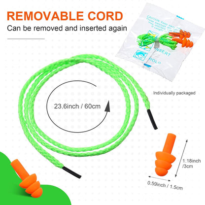 Tondiamo 200 Pairs Ear Plug Bulk with Cord Reusable Silicone, Fresh