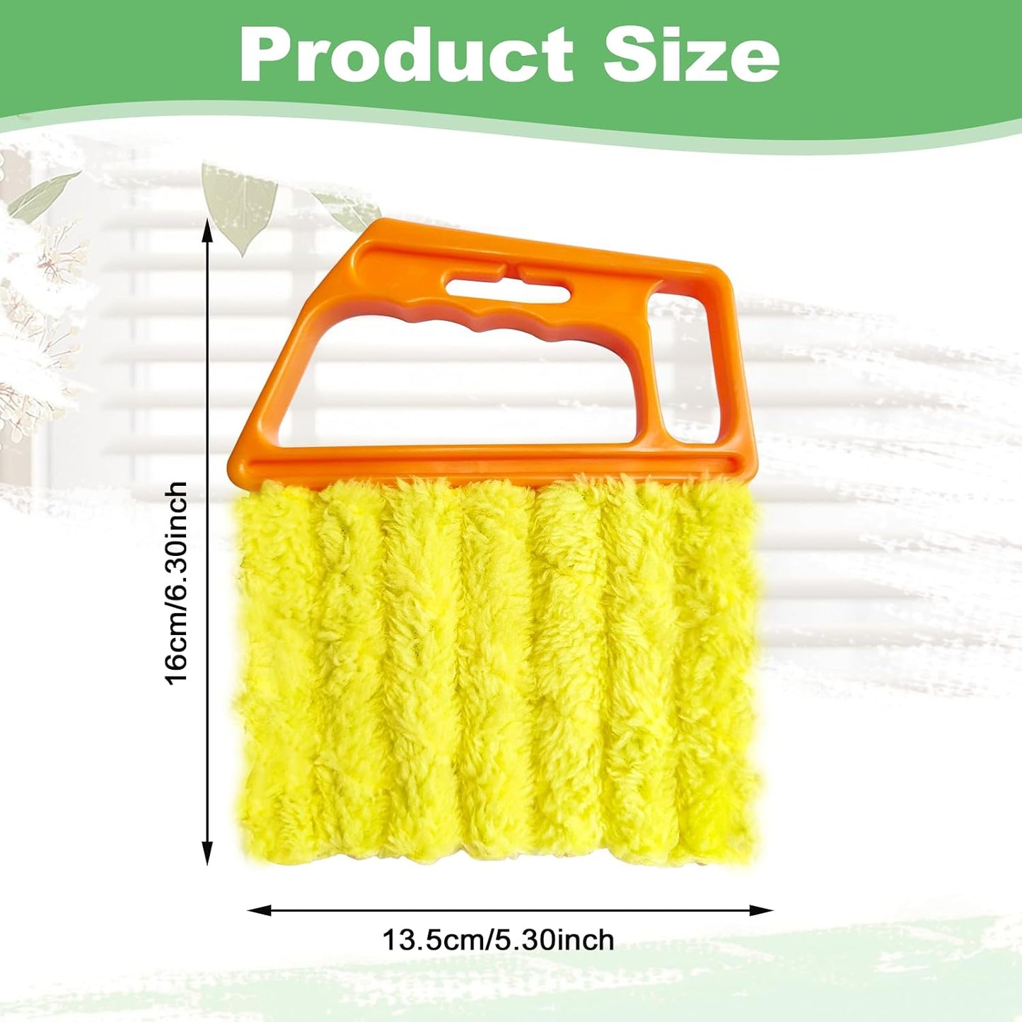 4Pcs Blind Cleaner Duster Tool Set with 7-Finger & 3-Finger Brushes，Washable Multi-Surface Dusting Kit for Wood Blinds, Venetian Blinds, AC Vents, Car Vents, Shutters & Fans (Orange+Blue)