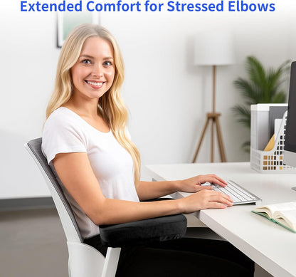 YOUFi Office Chair Arm Covers,Extra Soft Velvet Armrest Cushion,Set of 2 | Ergonomic Support for Elbows & Forearms Pressure Relief, Non-Slip Full Cover Arm Rest Pads for Desk Chair,Gaming Chair, Gray