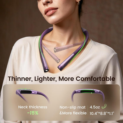 Glocusent Upgraded Neck Light,100Hrs Slimmer Reading Light for Books in Bed