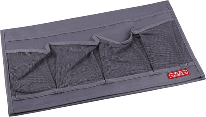 Zafit 5 Pockets Bedside Caddy, Bedside Storage Organizer for Water Bottles, Magazines, Phone, Glasses (5 Pockets-Grey)