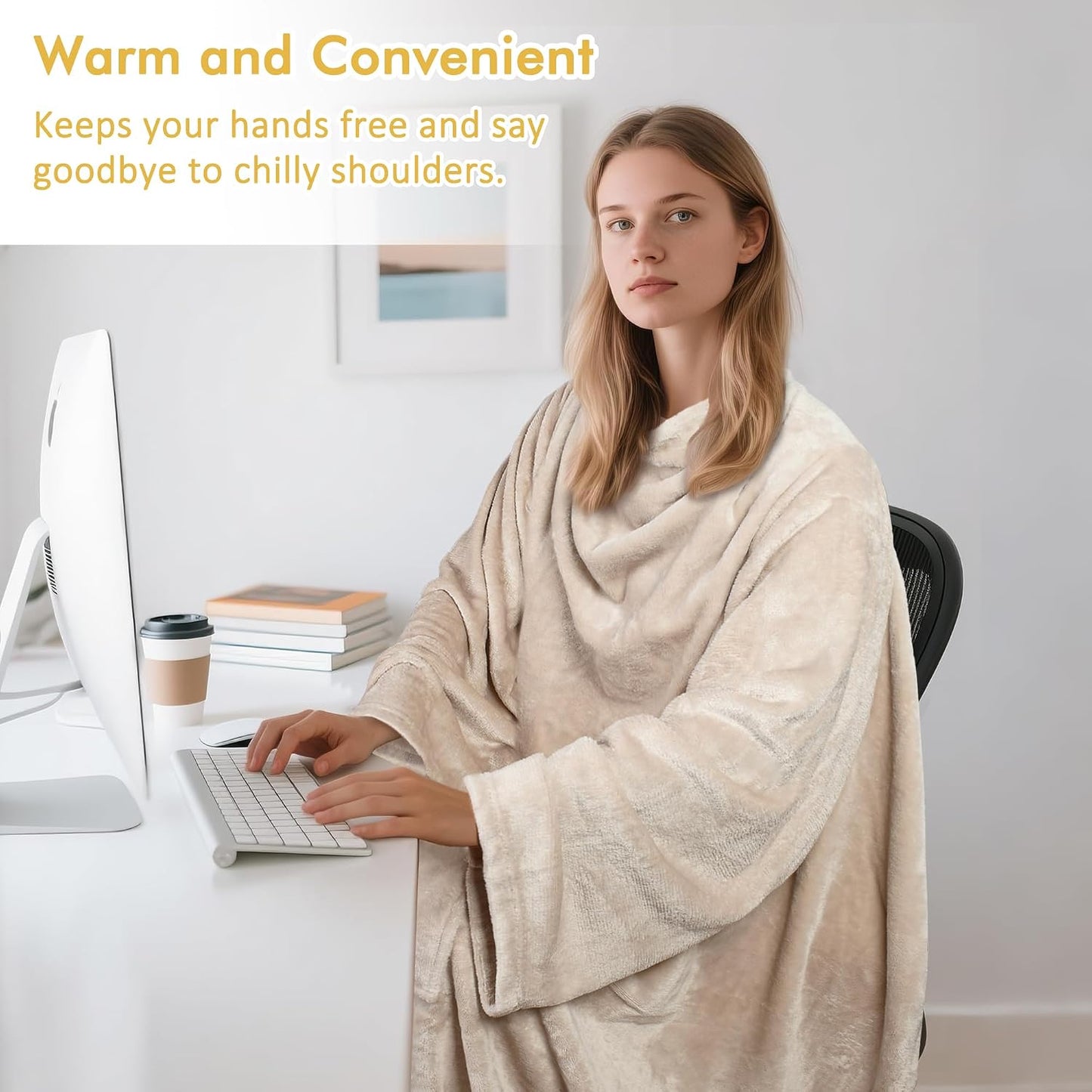 Catalonia Wearable Blanket with Sleeves for Women & Men, Fleece Wrap Throw | Cozy Sleeve Design for Hands-Free Comfort, Perfect for Reading, TV Time & Relaxing, Christmas & Birthday Gift