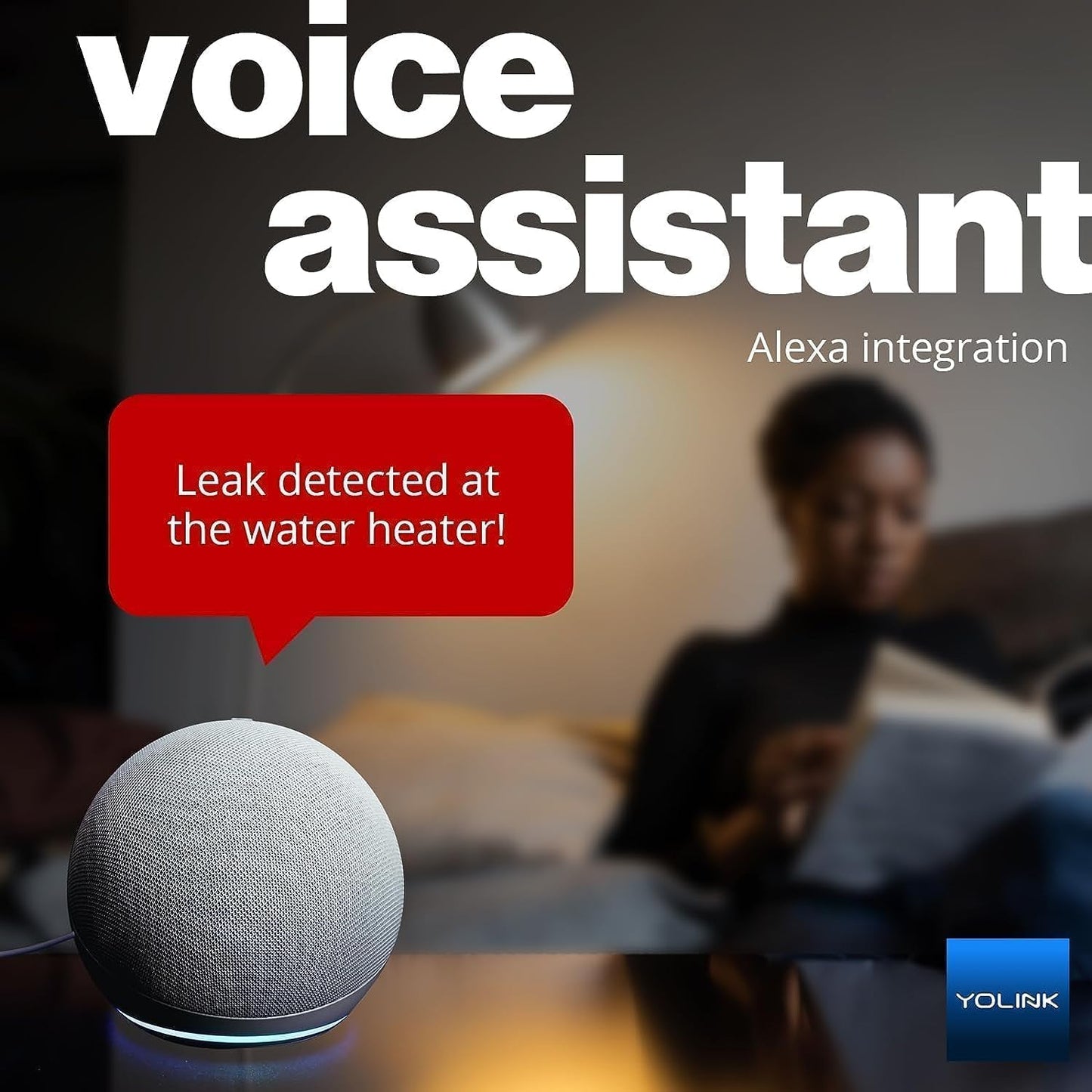 YoLink Smart Home Starter Kit: SpeakerHub & Water Leak Sensor 4 with 105dB Audio Alarm 1-Pack, SMS/Text, Email & Push Notifications, Freeze Warning, LoRa Up to 1/4 Mile Open-Air Range, w/Alexa, IFTTT