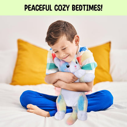 Bunny Microwavable & Weighted Stuffed Animals - 1.5 Lbs Unscented Heating Pad for Period Cramps Pain Relief and Anxiety, Cute Bunny Plush Toys Gifts for Women Girls Adults and Kids by Happy Fuel