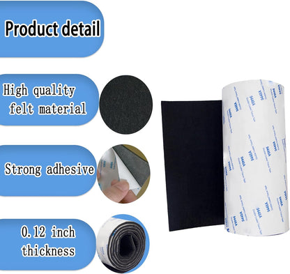 Cuttable Felt Furniture Pads with Sticky Backing,40x4 inch Self Adhesive Felt Sheets,Heavy Duty Felts Strip Roll Felts Tape Protect Hardwood Floors No Scratches No Noise