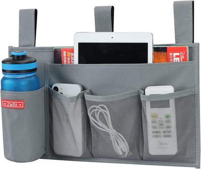 Zafit Hanging Bedside Caddy, Bedside Storage Organizer for Magazine, Phone, Remote control (Classic4 Pockets-Black)