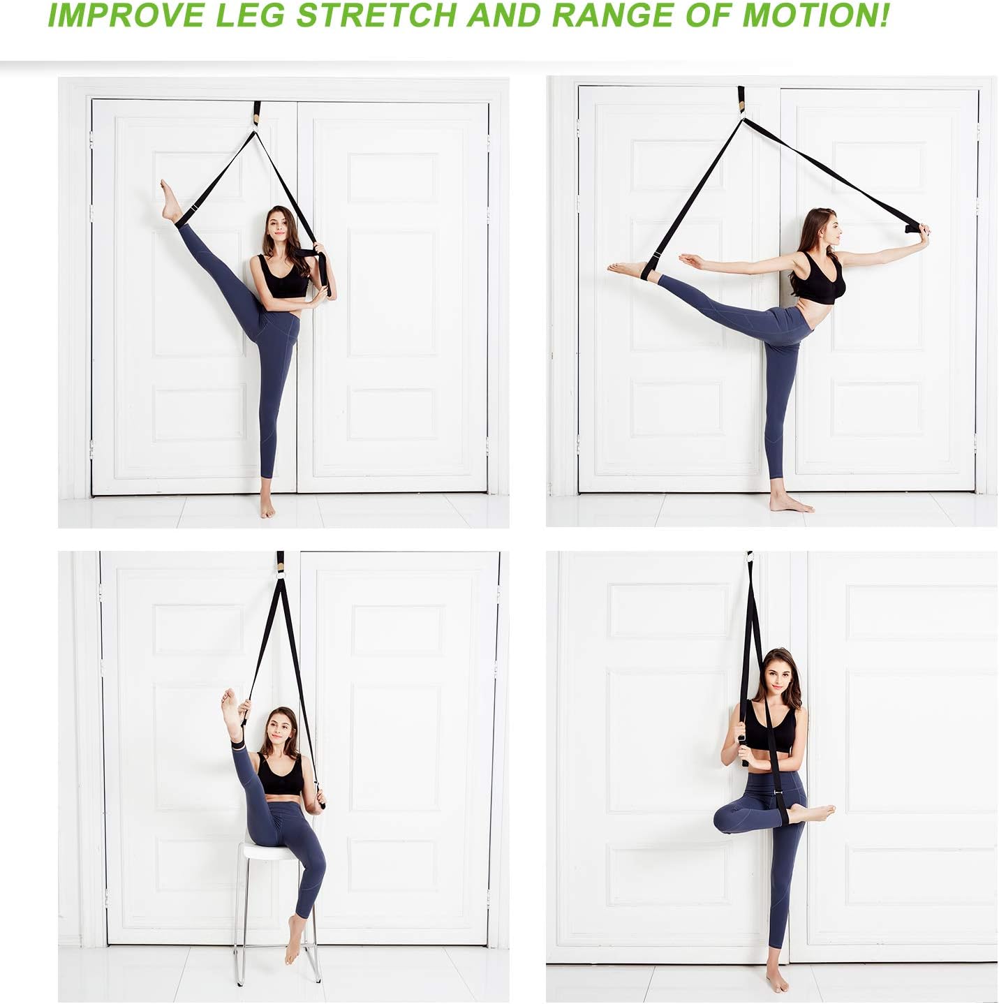 UBING Leg Stretcher, Door Flexibility Trainer, Over the Door Strech Strap for Flexibility, Splits Trainer for Dance Ballet Cheer Gymnastics Taekwondo Stretching