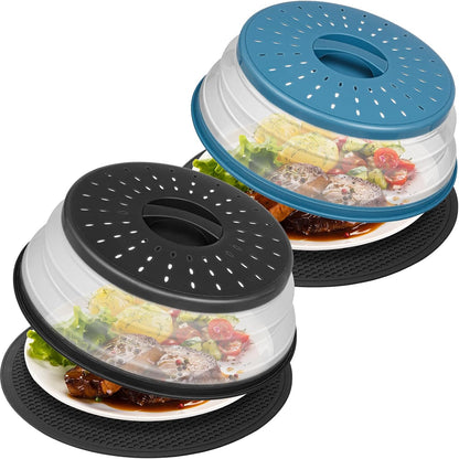 Collapsible Microwave Splatter Cover, Black, 10.5 inch