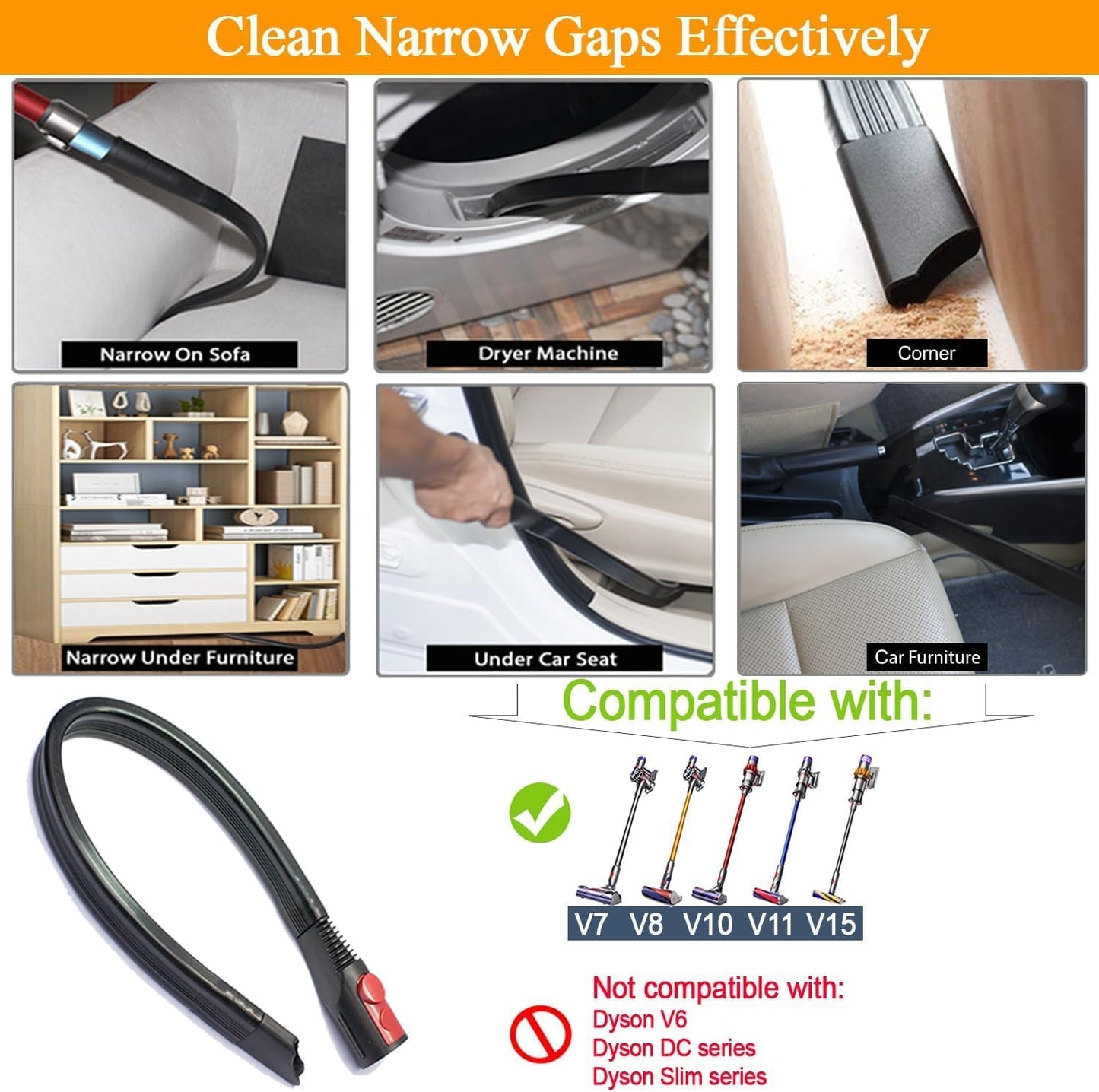 Clothes Dryer Vent Cleaner Kit with Vacuum Hose Attachment Brush, Lint Remover, Dryer Vent Vacuum Hose (Full Brush)