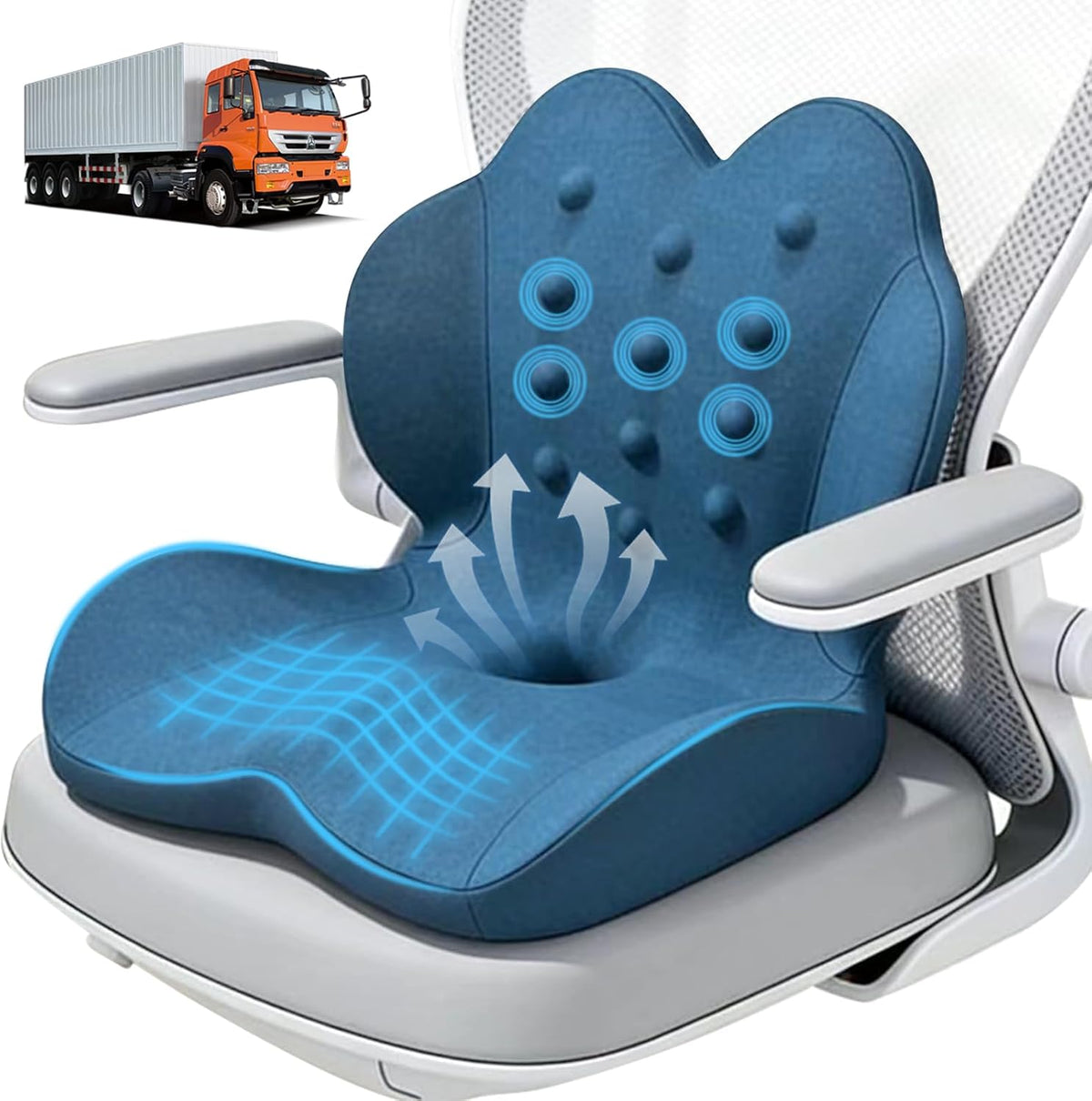 Memory Foam Seat Cushion with Lumbar Support for Sciatica & Tailbone Pain Relief, Fit Office Chair, Wheelchair, Car Seat, Airplane, Long Sitting Workers & Drivers (Gray)