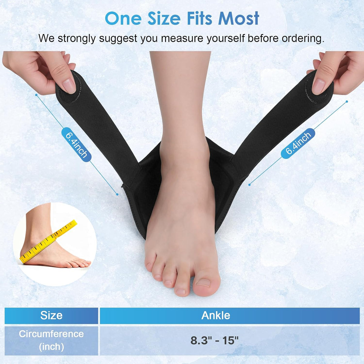 ComfiTECH 30-Min Cooling Ankle Ice Pack Wraps Plantar Fasciitis Relief