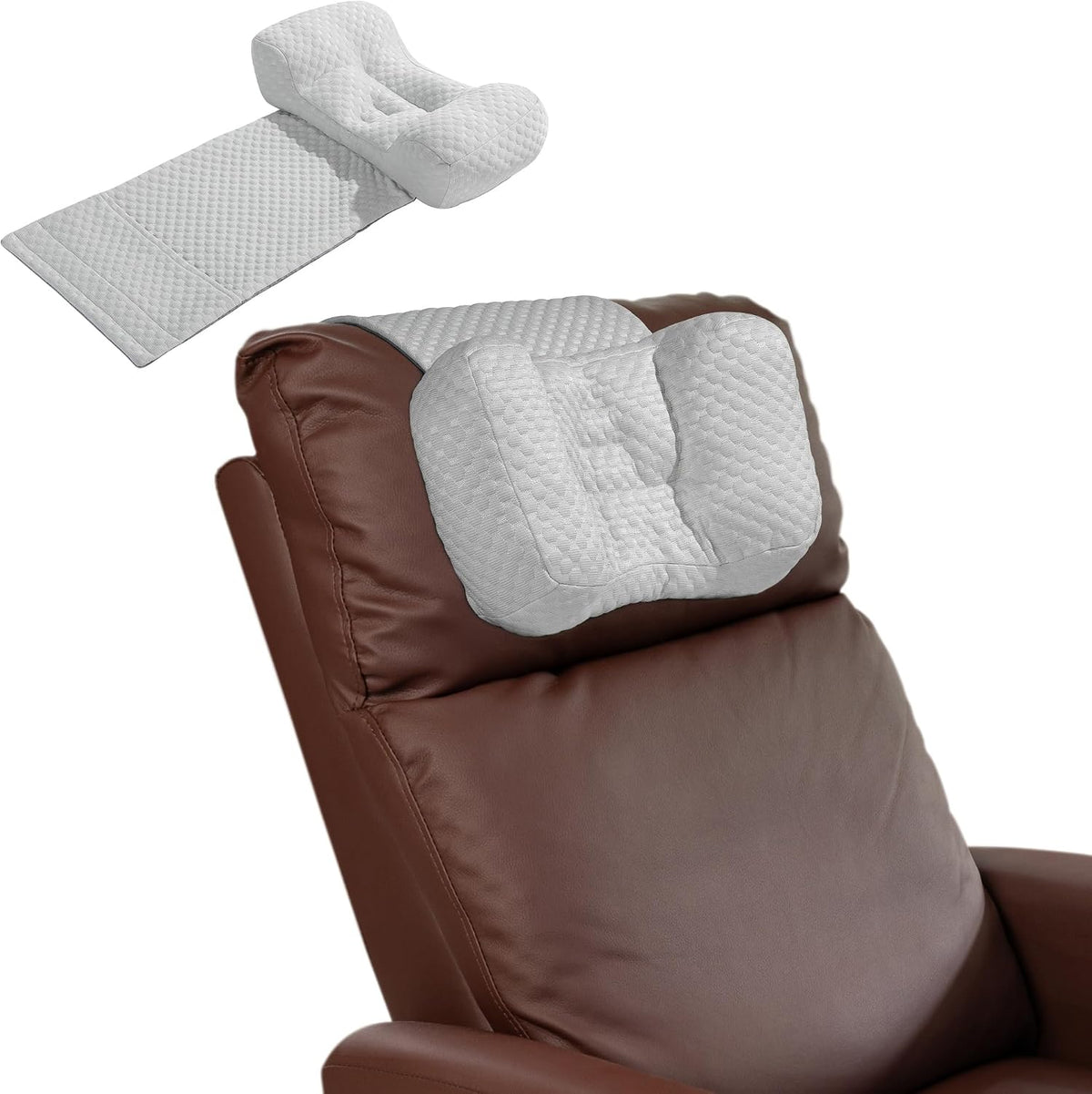MABOZOO Neck Pillows for Recliners with Pocket,Headrest Cushion for Neck Pain Relief and Cervical Support,Recliner Head Pillow for Side Sleeping at Home, Office or Traveling（Green）