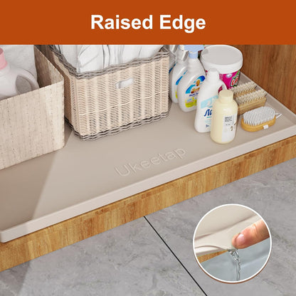 34" x 22" Extra Thick Silicone Mat Waterproof with Raised Edge, | Under Sink Mat for Kitchen & Bathroom, Kitchen Cabinet Liner, Multi-Purpose for Storage & Protection