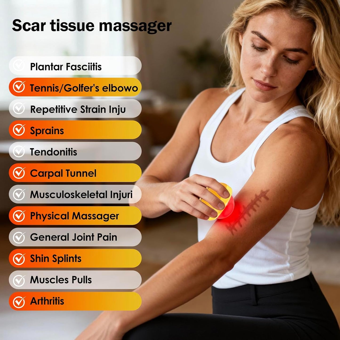 Red Light Vibrating Massage Ball - Handheld Trigger Point Tool for Deep Tissue Massage and Myofascial Release, Portable Massager for All Over the Body (Avocado)