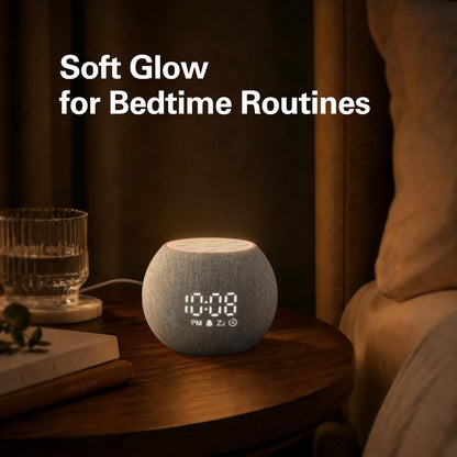 Zarler Sound Machine Alarm Clocks for Bedrooms, White Noise Machine 25 Soothing Sounds for Light Sleepers, 7 Gentle Alarms for Wake Up, 0-100% Dimmable Display, Warm Night Light, 4H Auto-Off Timer