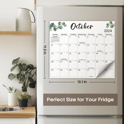 2026-2027 Magnetic Calendar for Refrigerator, Apr 2026-Dec 2027 | 21-Month Fridge Calendar 2026-2027 for Home Planning, Scheduling and Easy Organization, Greenery