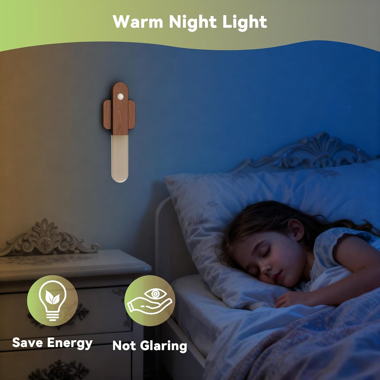 iThird Motion Sensor Light Indoor, 2200mAh Rechargeable Wall Sconce | Battery operated wall lights magnetic night lights wooden wall decor for stairways, hallways, bedrooms and picture lighting