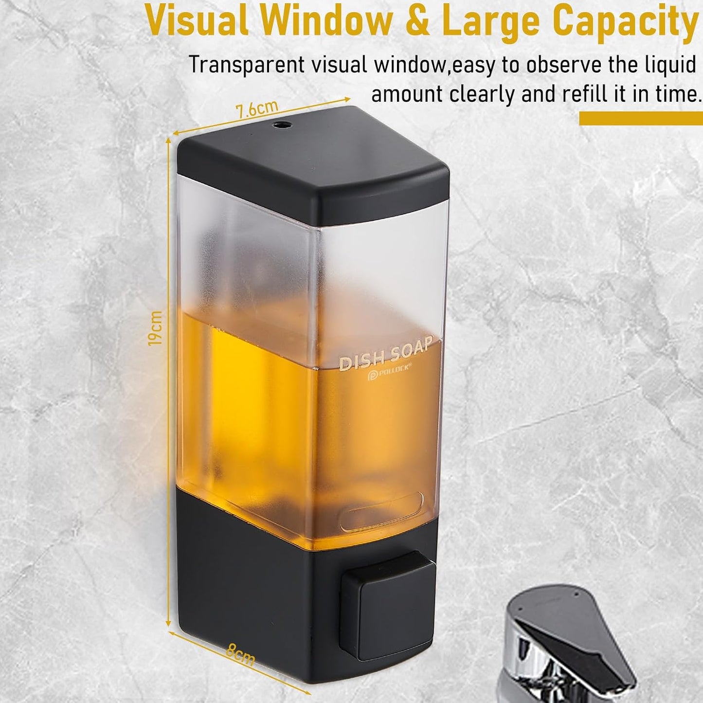 Pollock Shampoo and Conditioner Dispenser,Black 3 Chamber * 500ML | Shower Soap Dispenser Wall Mounted, Body Wash Dispenser No Drill,Refillable Shower Dispenser for Bathroom,Hotel,Public Place