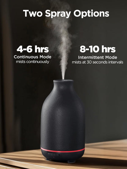 InnoGear Essential Oil Diffuser, 150ml Ceramic Stone Diffuser Handcrafted Aromatherapy Diffusers Ultrasonic Cool Mist Humidifier Vaporizor with 2 Mist Modes Waterless Auto Off for Room Office, White