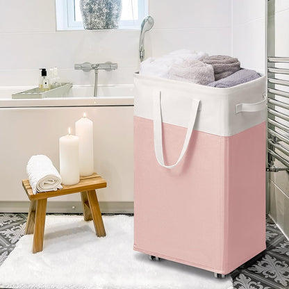 Goodpick 75L Laundry Basket with Wheels & Removable Wash Bag for Dorm | Rolling Laundry Basket with Handles for Dirty Clothes, Fodable Hamper for Laundry Room, Dorm Room Essentials, Grey