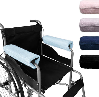 SPRING SEAON Wheelchair Armrest Pads Covers Fuzzy Desk Chair Arm Pads Soft