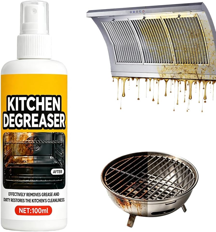 Greasekiller Spray,Bbq Cleaner and Degreaser, Grill Cleaner Spray Degreaser Spray, Fast-Acting Grease Removal, Effectively Removes Grease For Bbq Grate,Grill Lid, Oven And Smokers (1)