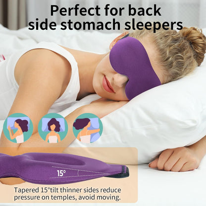 NEWVANGA Sleep Mask for Back and Side Sleeper, Travel Eye Cover, Blue | Block Out Light, 3D Night Blindfold, Zero Pressure Breathable, Lightweight Sleeping Eye Mask, Flight Naps shift Work Yoga