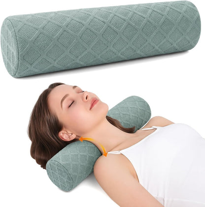 3.1" Small Neck Roll Memory Foam Pillow Cylinder,Detachable Cover | Neck Support Pillows for Sleeping,Comfortable Breathable,Round Bolster Pillow for Bed,Back ,Lumbar Leg and Yoga Pain Relief