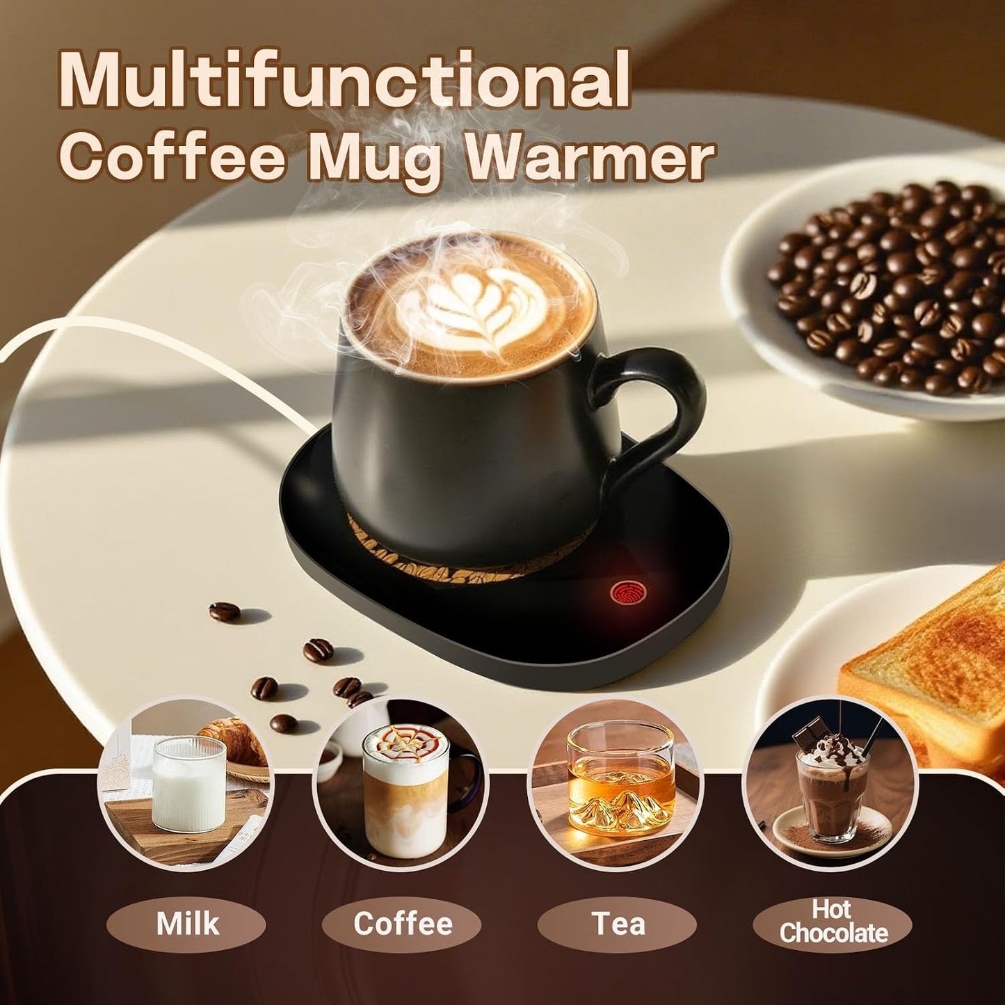 Coffee Mug Warmer for Desk with Auto Shut Off, Coffee Warmer with Auto Shut Off for Desk Office Home ((Valentines Day Coffee Gifts))