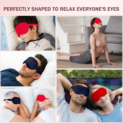 Amrules Sleep Mask Set of 2, Adjustable Silk Eye Mask for Sleeping, Soft Sleeping Eye Shade Cover for Women, Good for Blocking Light, Reducing Puffiness, Enhancing Sleep Quality (Blush Pink & Black)