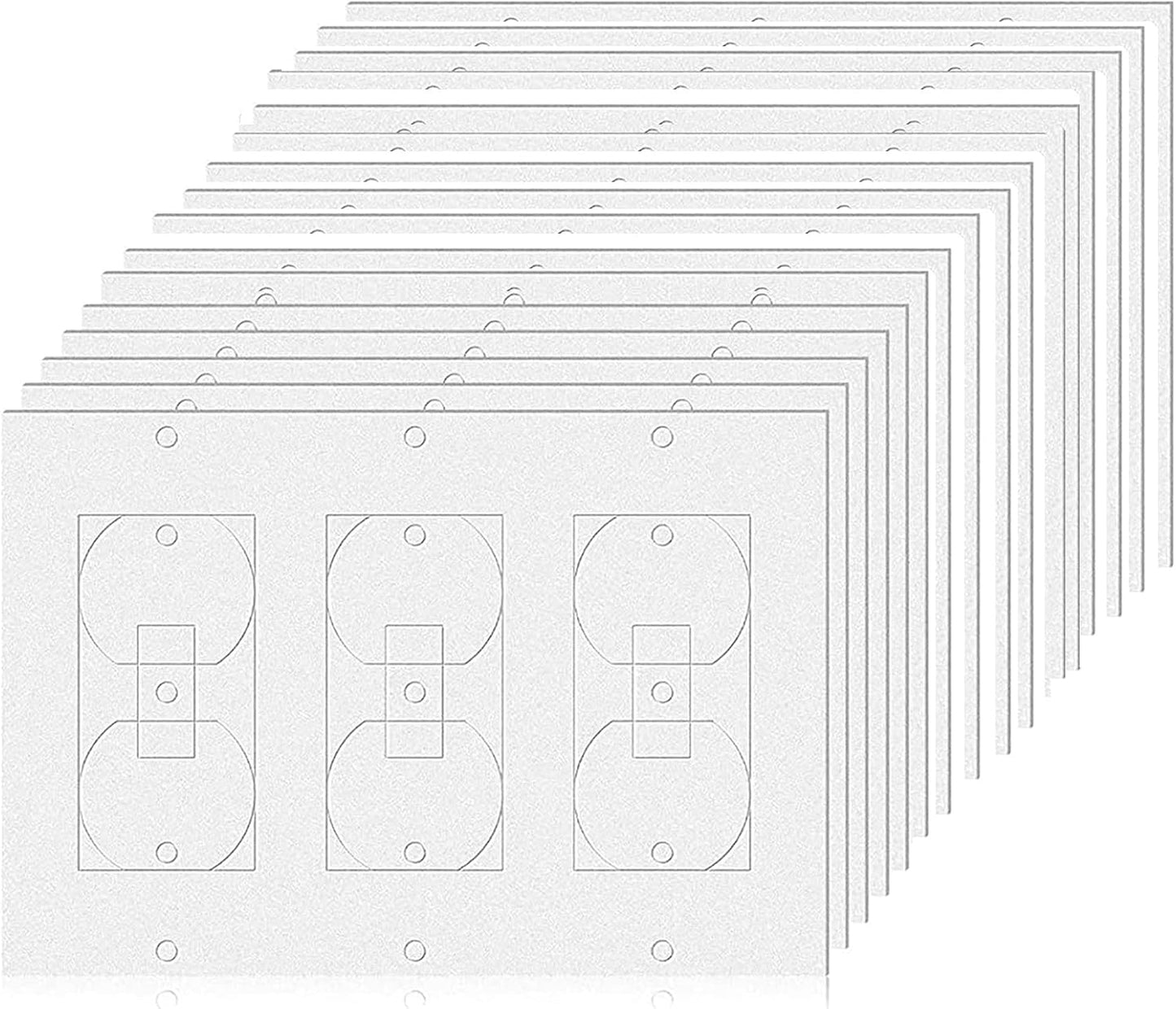 30Pcs Triple Wall Insulation Gasket Wall Plate Outlet Sealers, White Outlet Insulation Gasket Light Switch Insulation Electrical Outlet Covers Draft Stopper Foam Gaskets Electric Outlet Insulators