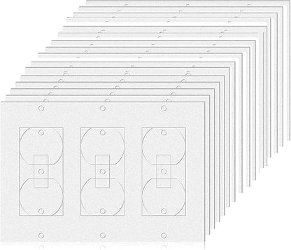 30Pcs Triple Wall Insulation Gasket Wall Plate Outlet Sealers, White Outlet Insulation Gasket Light Switch Insulation Electrical Outlet Covers Draft Stopper Foam Gaskets Electric Outlet Insulators