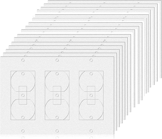 30Pcs Triple Wall Insulation Gasket Wall Plate Outlet Sealers, White Outlet Insulation Gasket Light Switch Insulation Electrical Outlet Covers Draft Stopper Foam Gaskets Electric Outlet Insulators