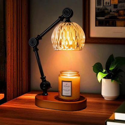 Candle Warmer Lamp, Dimmable Wax Melting Warmer with Adjustable Height, Bedroom Living Room Home Decor, Birthday Relaxation Gifts for Women (Green, Wave)
