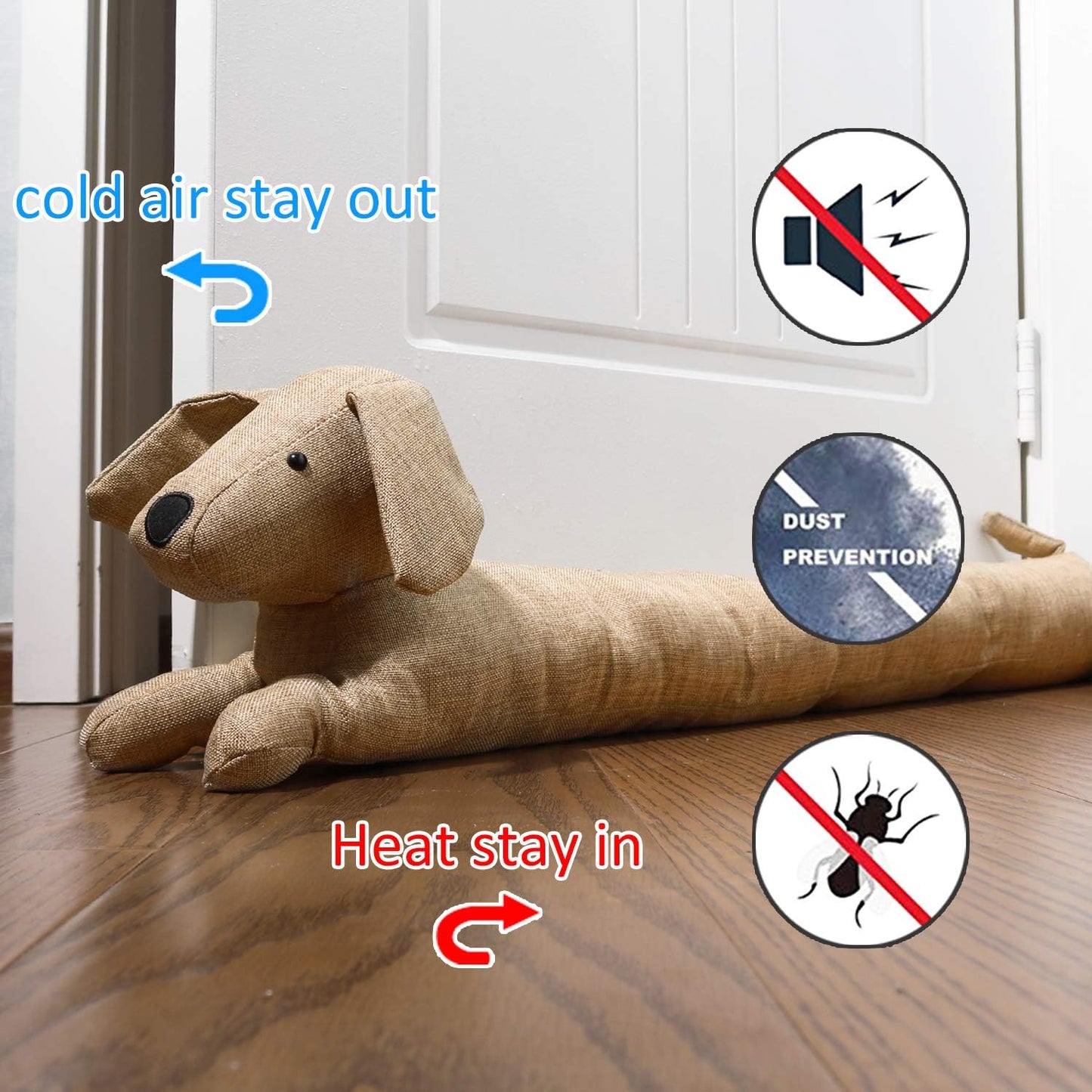 SWISSELITE 36 Inch Under Door Stopper, Decorative Door Noise Blocker | Weighted 3.2 Pounds Animal Air Draft Stopper Soundproof Energy Saver for Door & Window